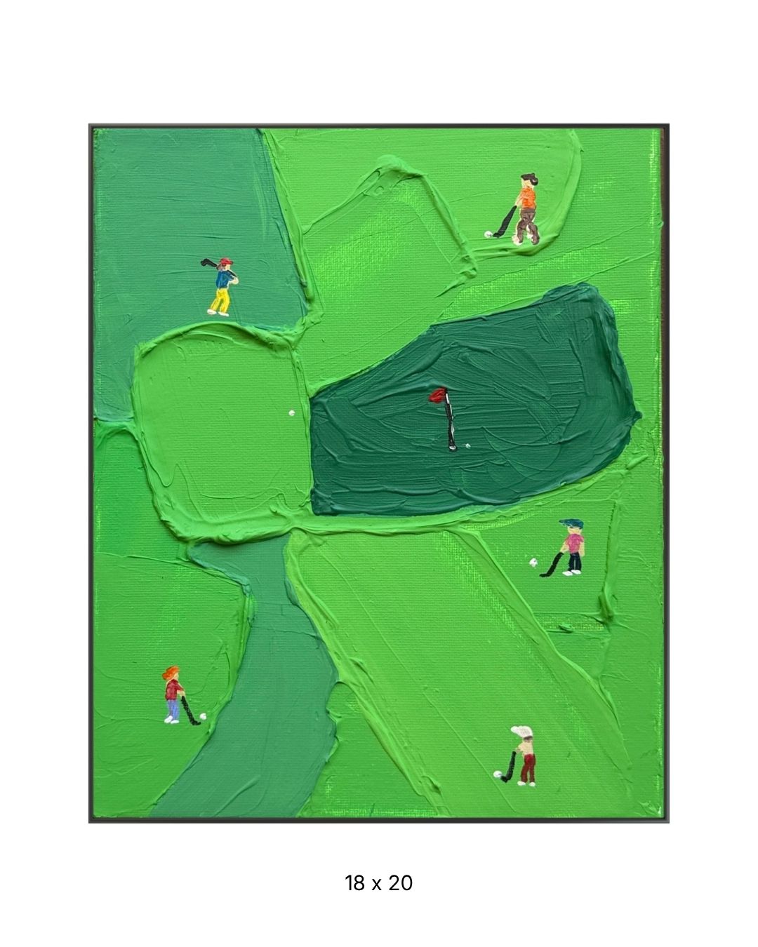 Original acrylic painting by Stevie Alger, Art at the Afters, Golfing collection, number 101, Los Angeles