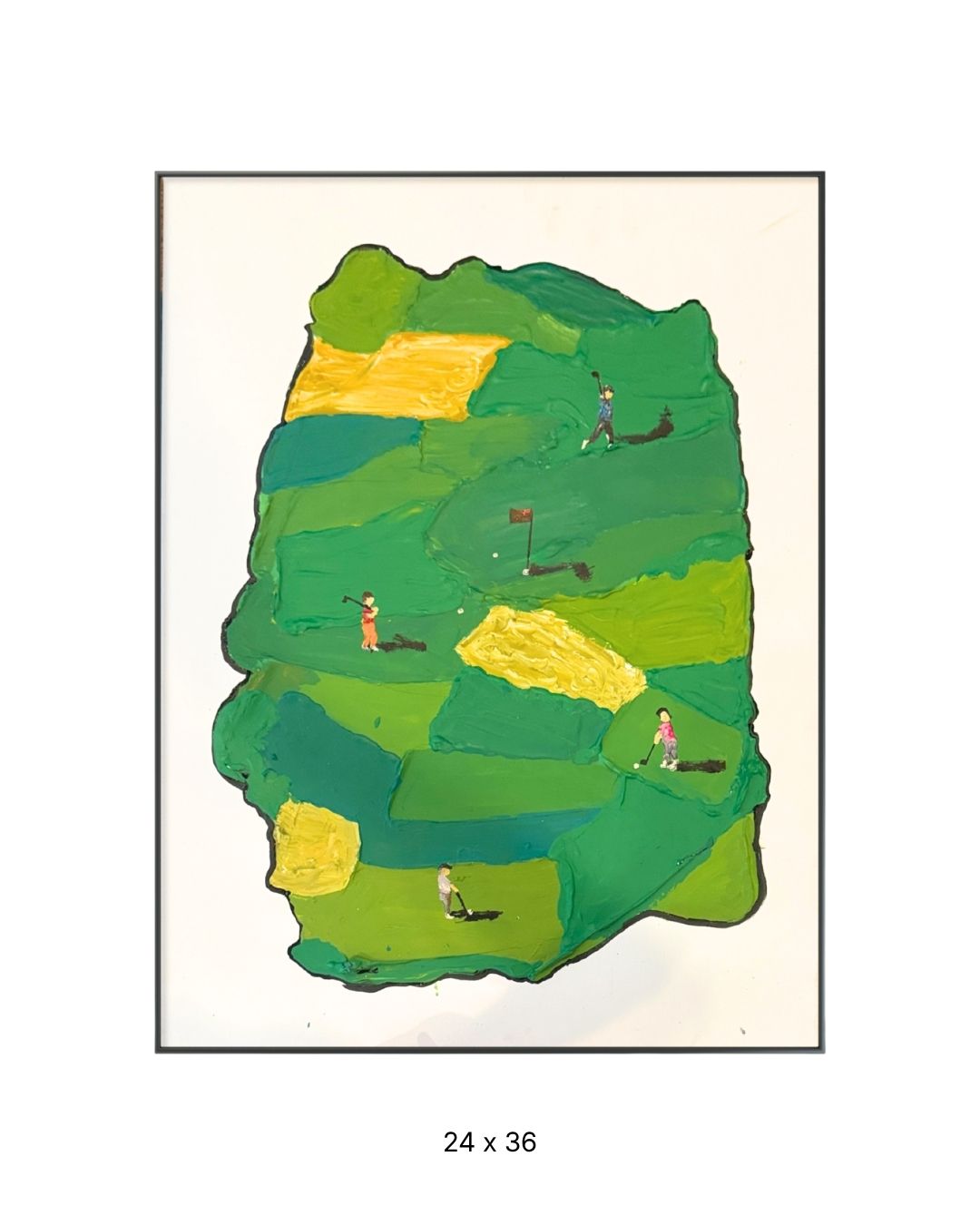 Original acrylic painting by Stevie Alger, Art at the Afters, Golfing collection, number 102, Los Angeles