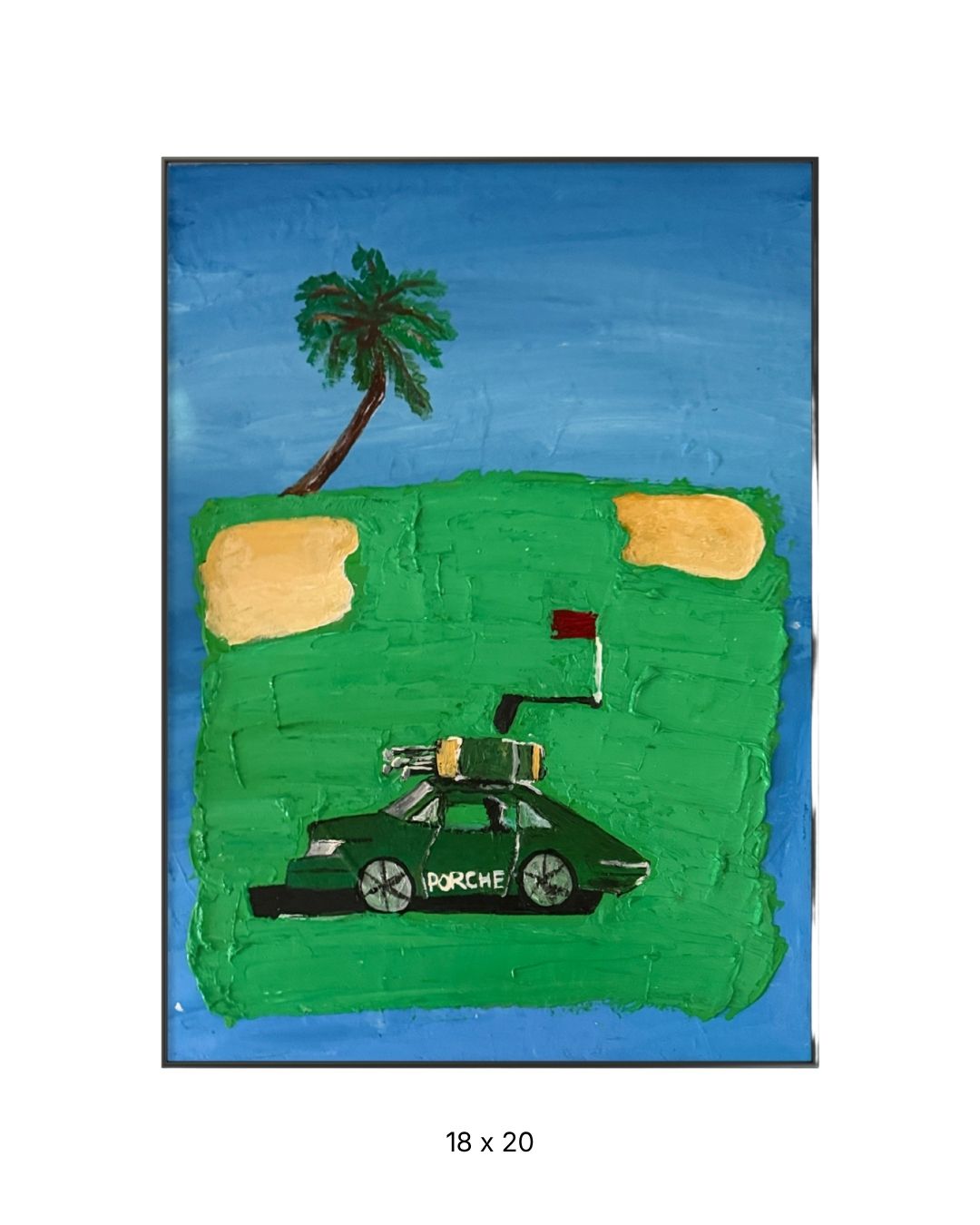 Original acrylic painting by Stevie Alger, Art at the Afters, Golfing collection, number 108, Los Angeles
