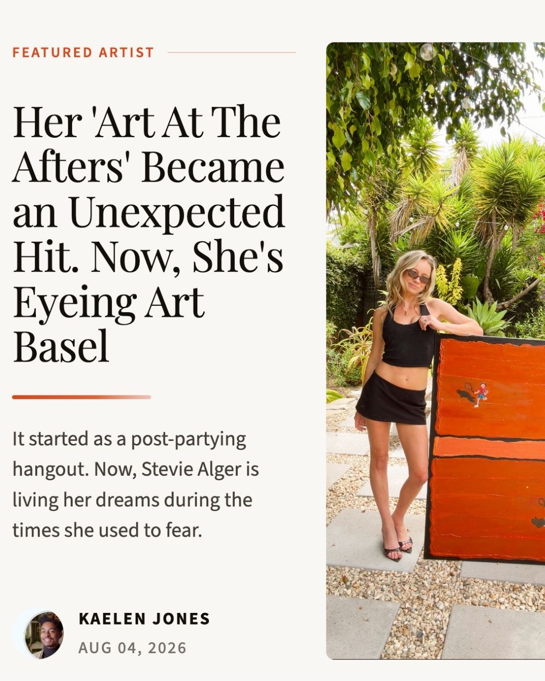 Kaelen Jones feature on Stevie Alger, Art at the Afters