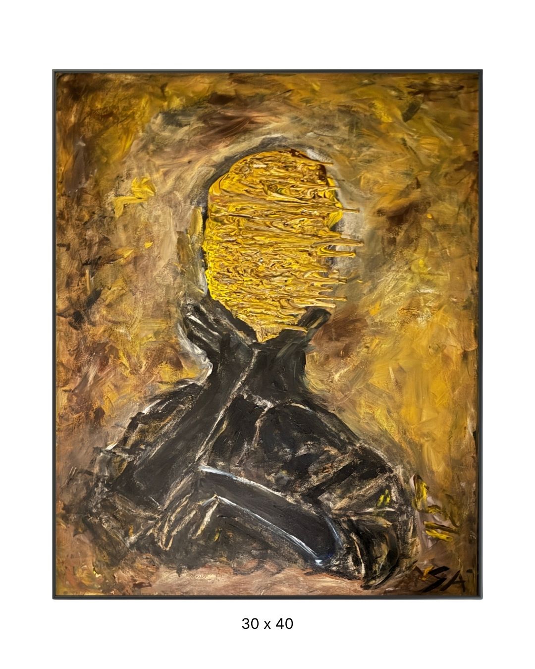 Original acrylic painting by Stevie Alger, Art at the Afters, No One collection, number 38, Los Angeles