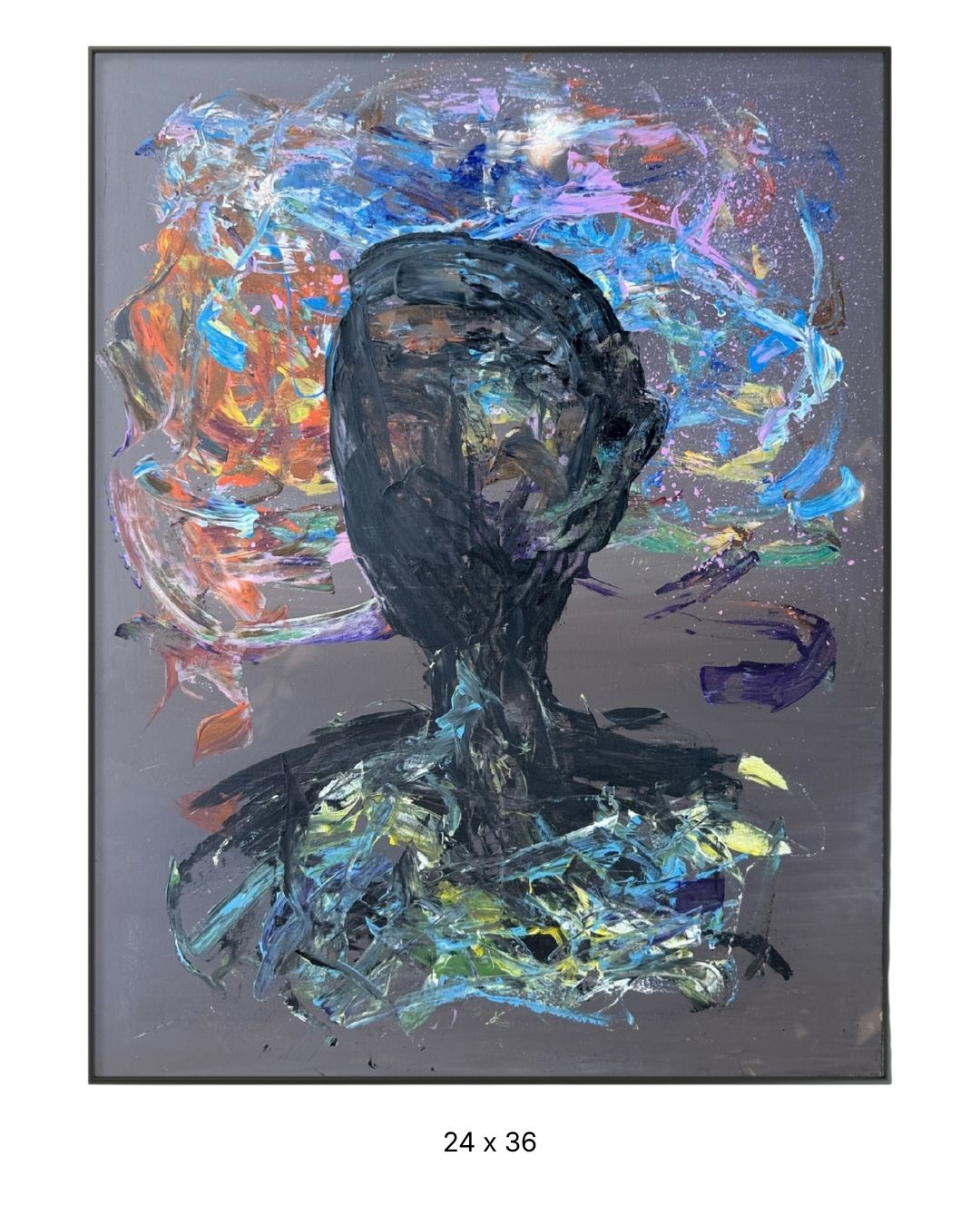 Original acrylic painting by Stevie Alger, Art at the Afters, No One collection, number 44, Los Angeles