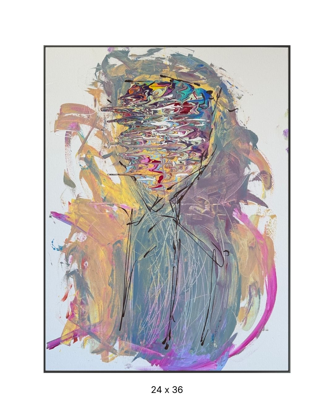 Original acrylic painting by Stevie Alger, Art at the Afters, No One collection, number 54, Los Angeles