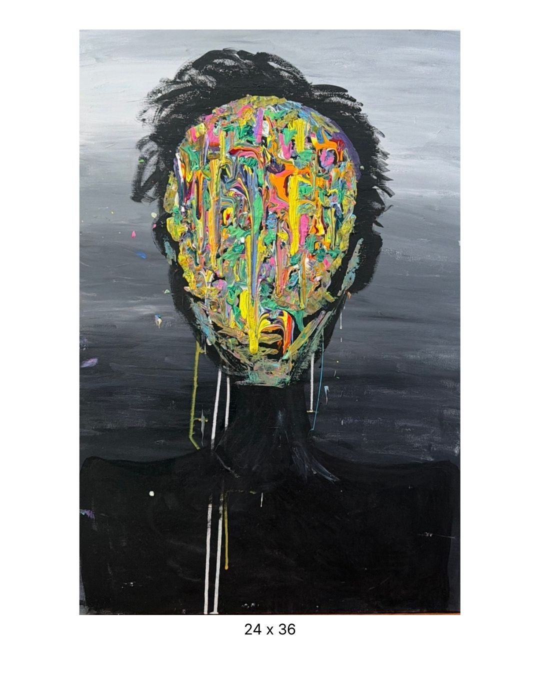 Original acrylic painting by Stevie Alger, Art at the Afters, No One collection, number 56, Los Angeles