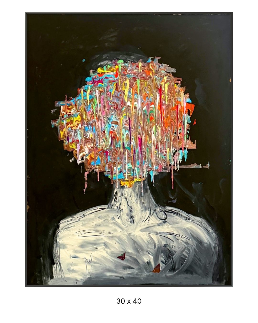 Original acrylic painting by Stevie Alger, Art at the Afters, No One collection, number 60, Los Angeles