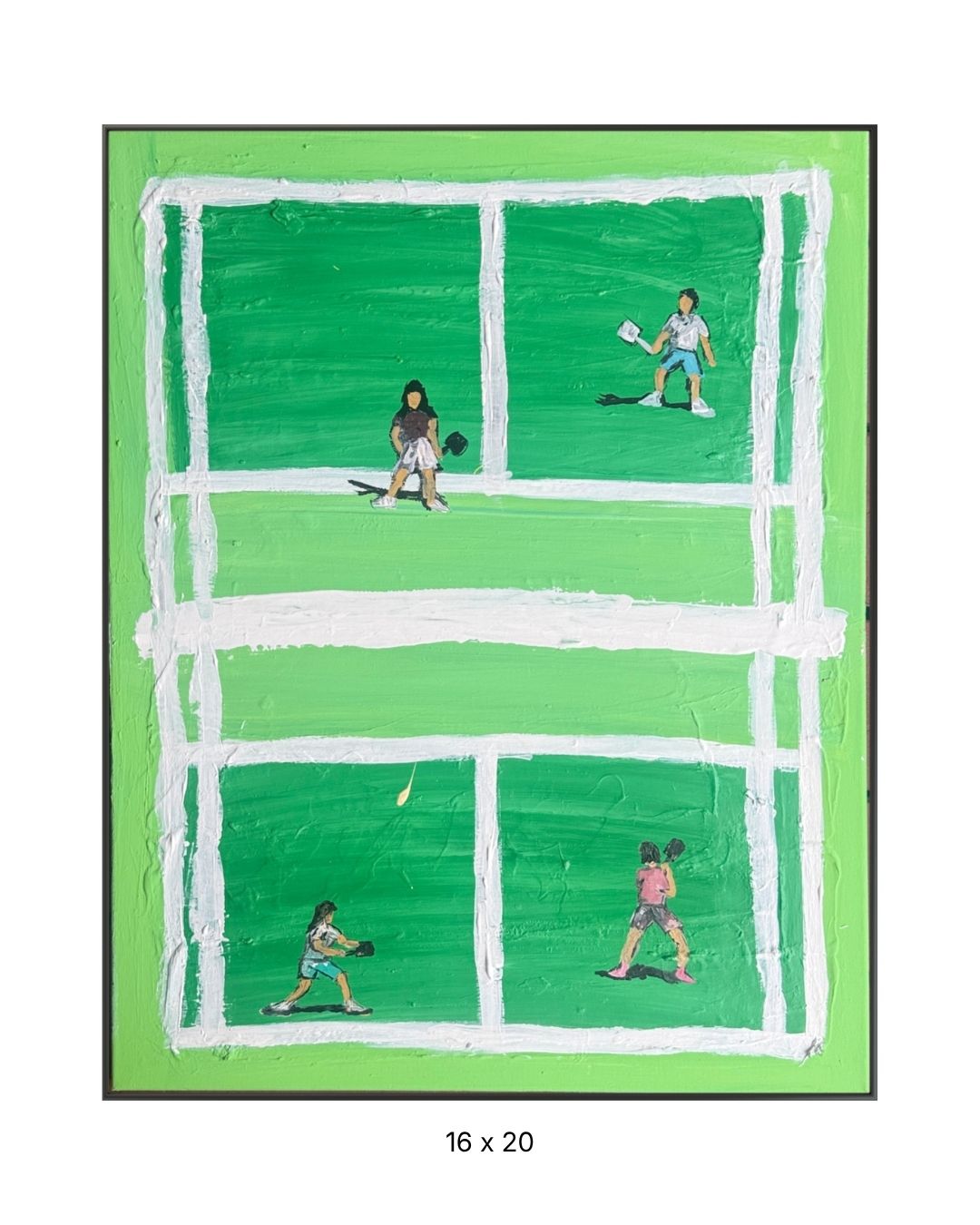Original acrylic painting by Stevie Alger, Art at the Afters, Pickle Ball collection, number 67, Los Angeles