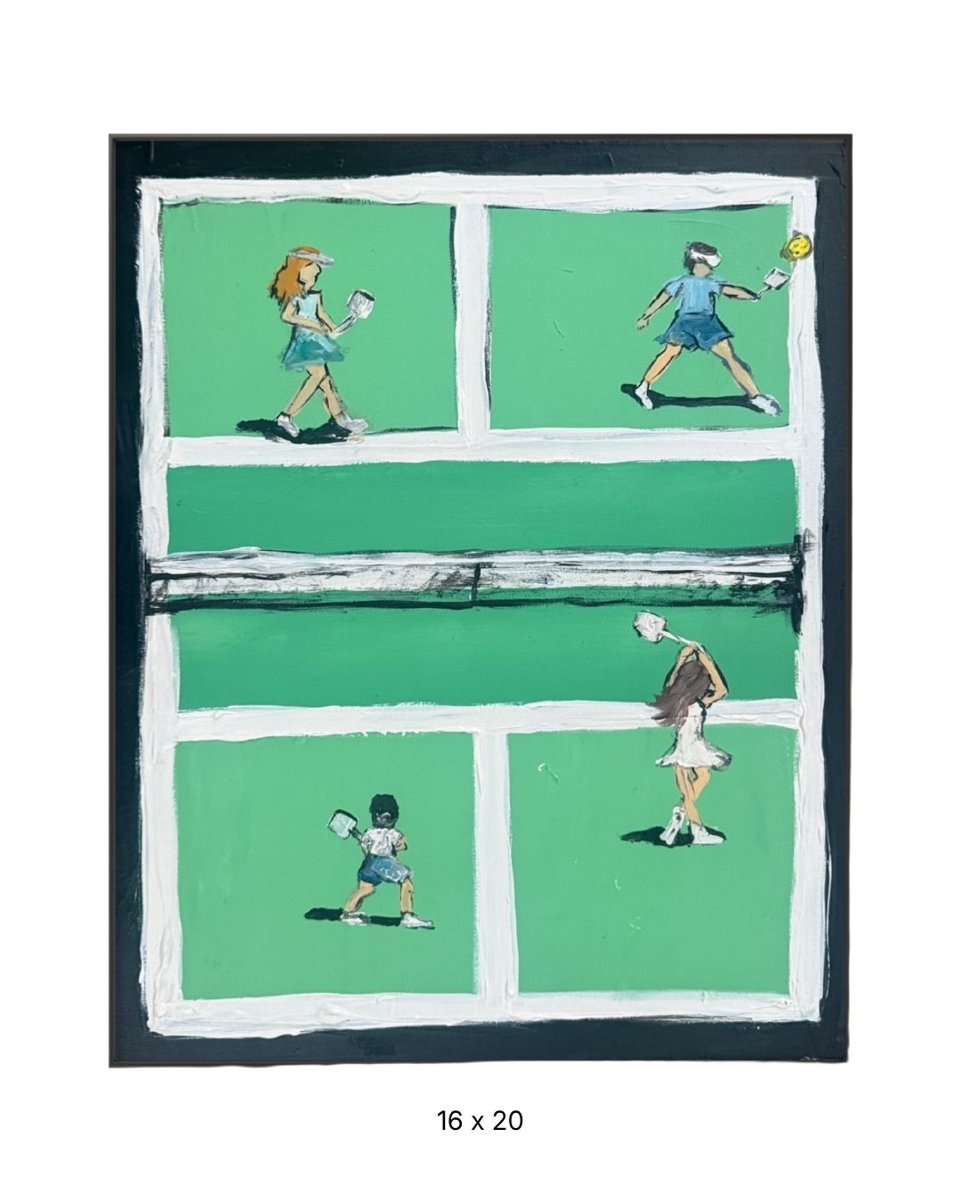 Original acrylic painting by Stevie Alger, Art at the Afters, Pickle Ball collection, number 73, Los Angeles