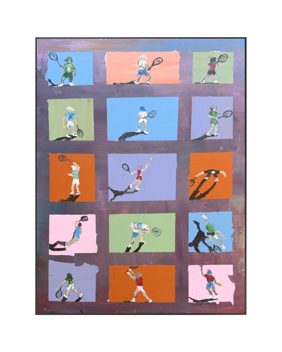 Original acrylic painting by Stevie Alger, Art at the Afters, Tennis collection, number 81, Los Angeles