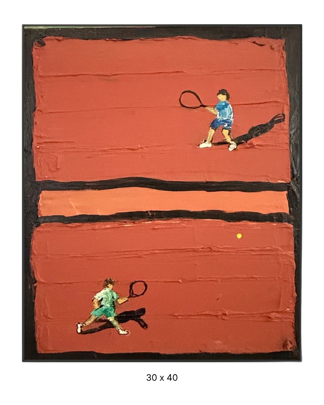 Original acrylic painting by Stevie Alger, Art at the Afters, Tennis collection, number 82, Los Angeles