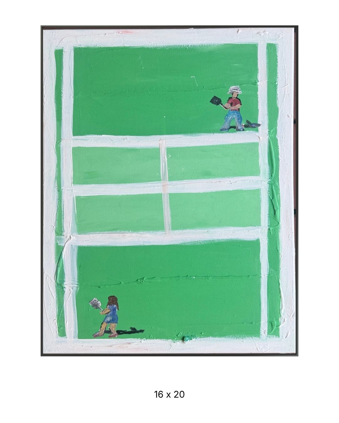 Original acrylic painting by Stevie Alger, Art at the Afters, Tennis collection, number 87, Los Angeles